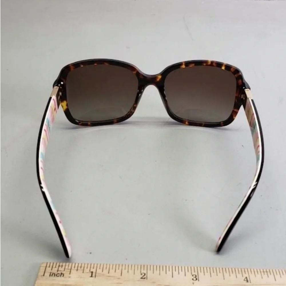 Kate Spade Sunglasses w/ Case Striped/ Dark Brown Tortoise Shell Frame